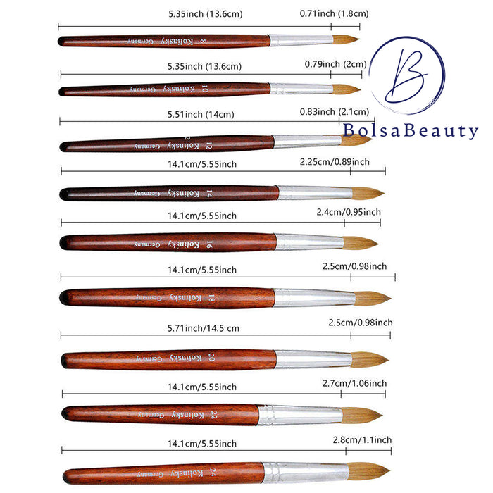 777 - Acrylic Brush Kolinsky Germany + Crimped (#14 - #22) 777 - Acrylic Brush Kolinsky Germany + Crimped (#14 - #22)