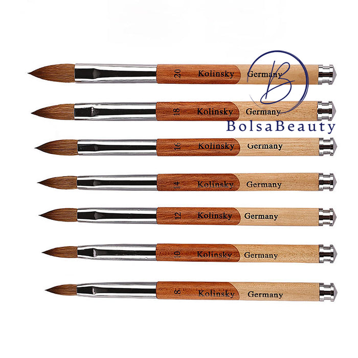 Excel - Acrylic Brush Kolinsky Germany + Crimped  (#8 - #22)