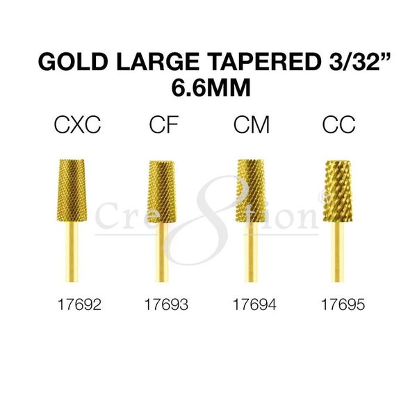 Cre8tion - Gold Carbide Bit - Large Tapered 3/32