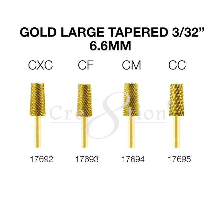 Cre8tion - Gold Carbide Bit - Large Tapered 3/32