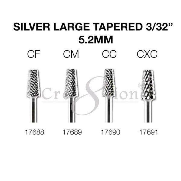 Cre8tion - Silver Carbide - Small Tapered 3/32