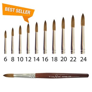 Cre8tion - Kolinsky Acrylic Brush Handle + Crimped (#06 - #24)
