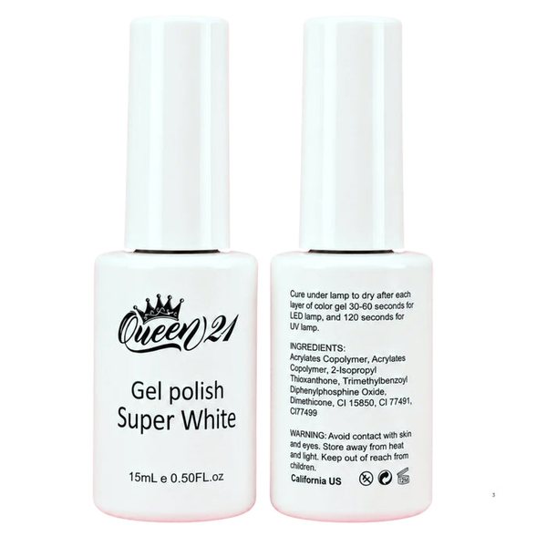 Queen21 - Gel Polish Super White, Super Black (15ml)