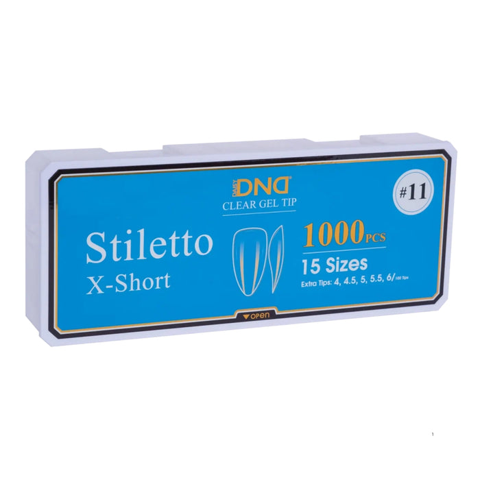 DND - Soft Gel Tips 1000pcs - Stiletto (XS, S, M, L, XL)