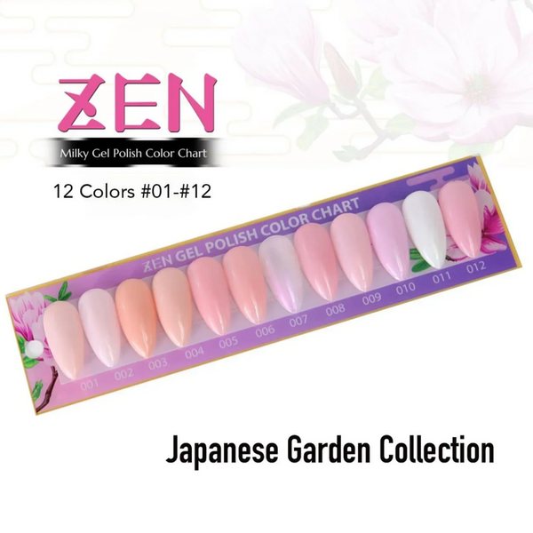 Zen - Milky Gel Polish Japanese Garden: Full Set 12 Colors (#01 - #12) Zen - Milky Gel Polish Japanese Garden: Full Set 12 Colors (#01 - #12)