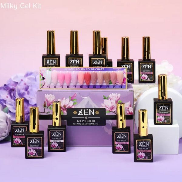 Zen - Milky Gel Polish Winter Garden: Full Set 12 Colors (#13 - #24) Zen - Milky Gel Polish Winter Garden: Full Set 12 Colors (#13 - #24)